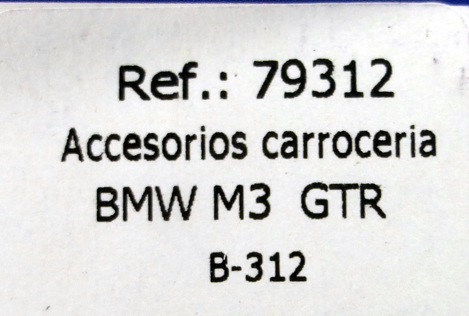 B-312 REF.79312 FLY ACCESORIOS CARROCERIA BMW M3 GTR .RETROVISORES EN BLANCO 