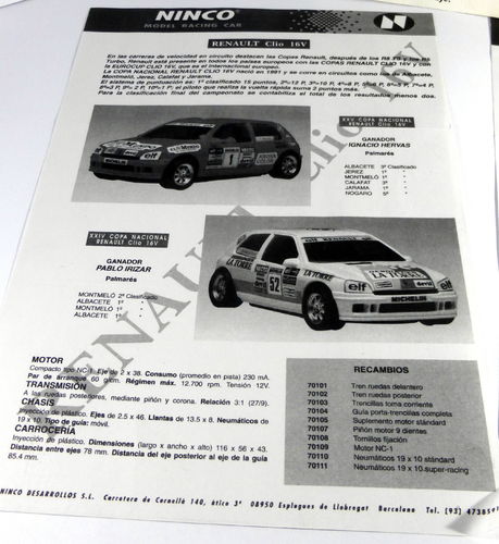 INSTRUCCIONES MANTENIMIENTO RENAULT CLIO 16V NINCO
